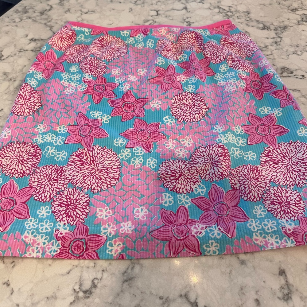 Lilly Pulitzer Women’s Lined Skirt Size 6 - Dolphin Blue Firecracker